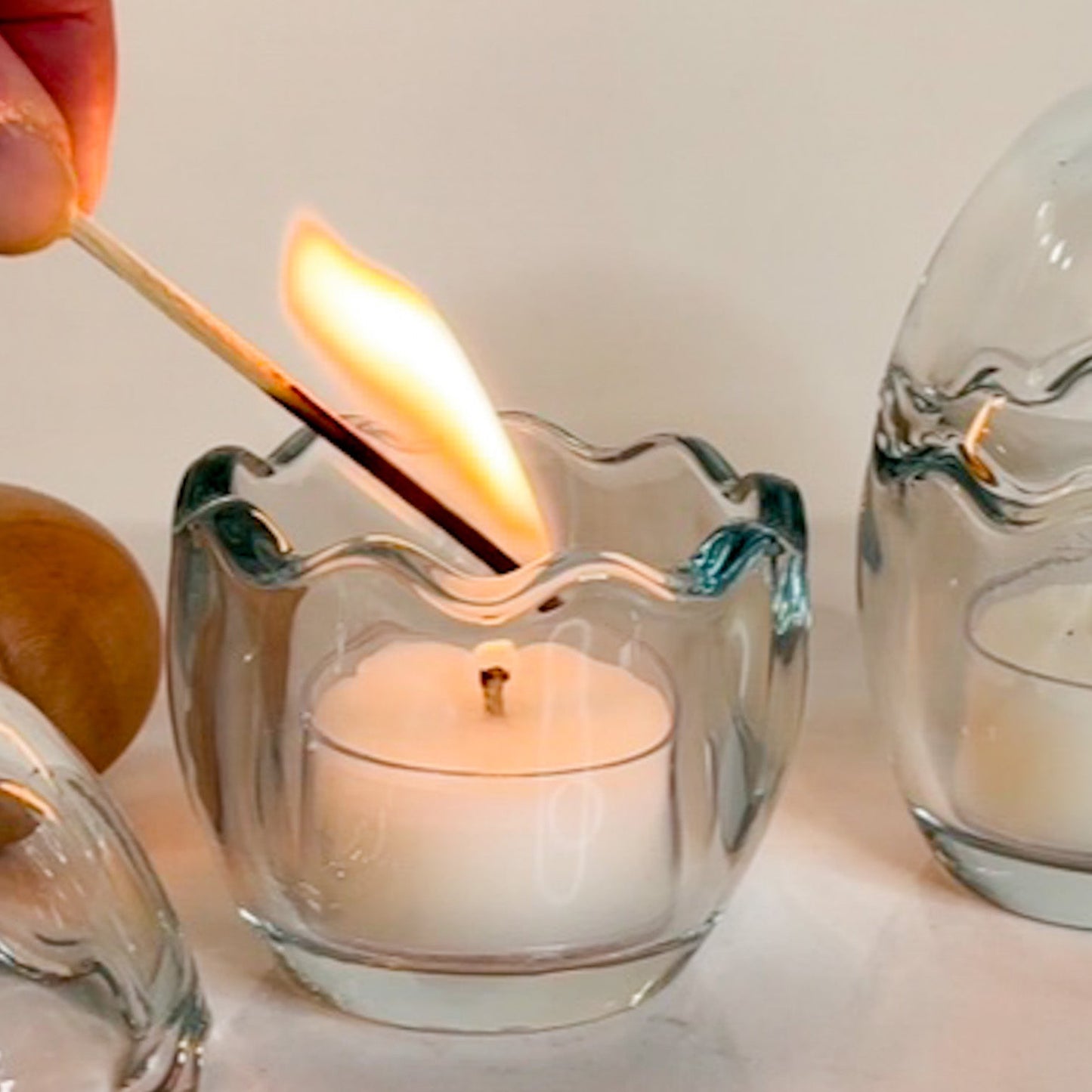 Set of Six Easter Egg Tea light Candle Holders...includes 12 scented tea lights.