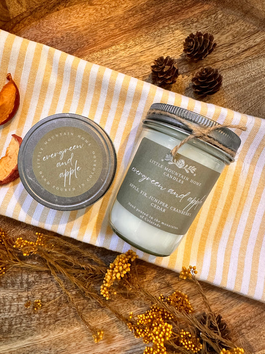 Rustic Mountain Collection - 3.5 oz., 8 oz., 10 oz., Jelly Jar Fall/Holiday Candles